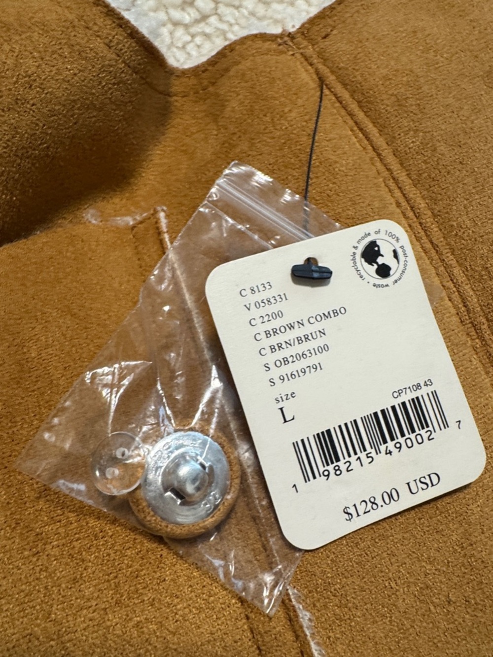 Free People Camel Suede Embroidered Shearling Vest - Picture 5 of 5